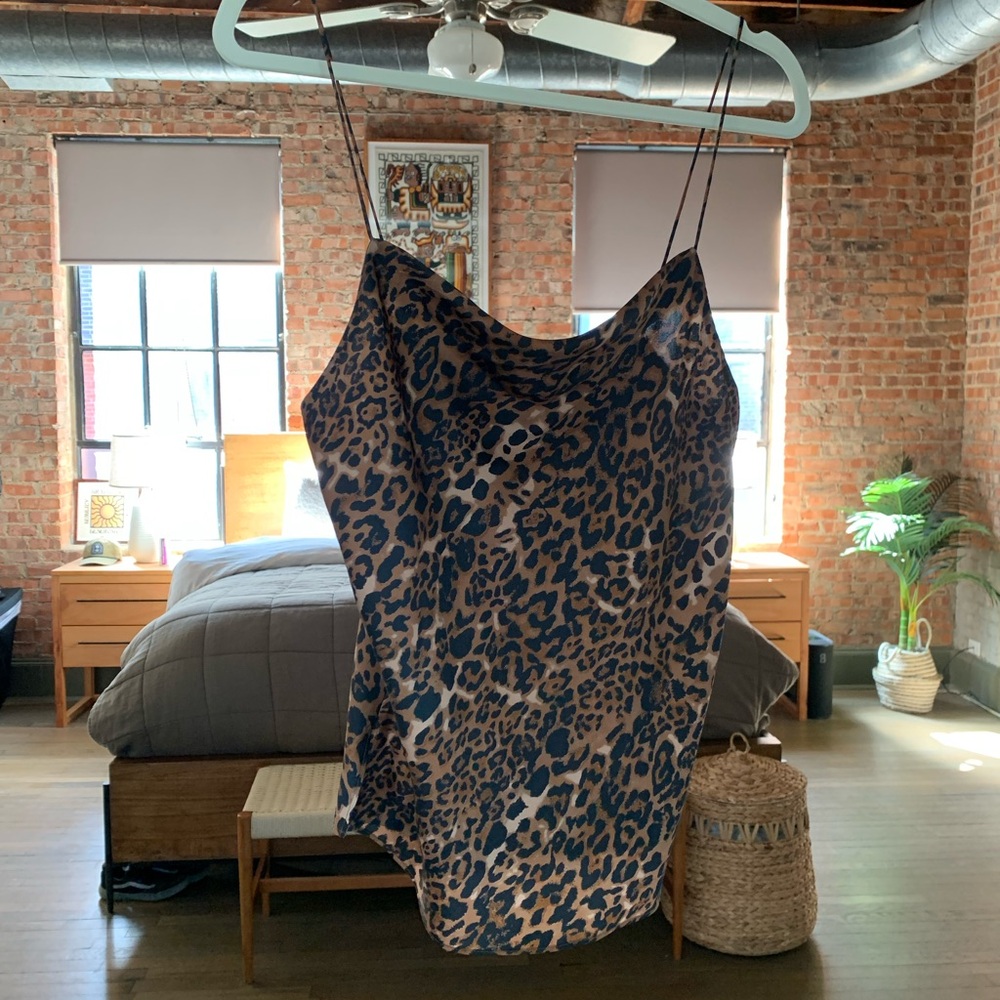 Cami NYC Silk Cheetah Print Top